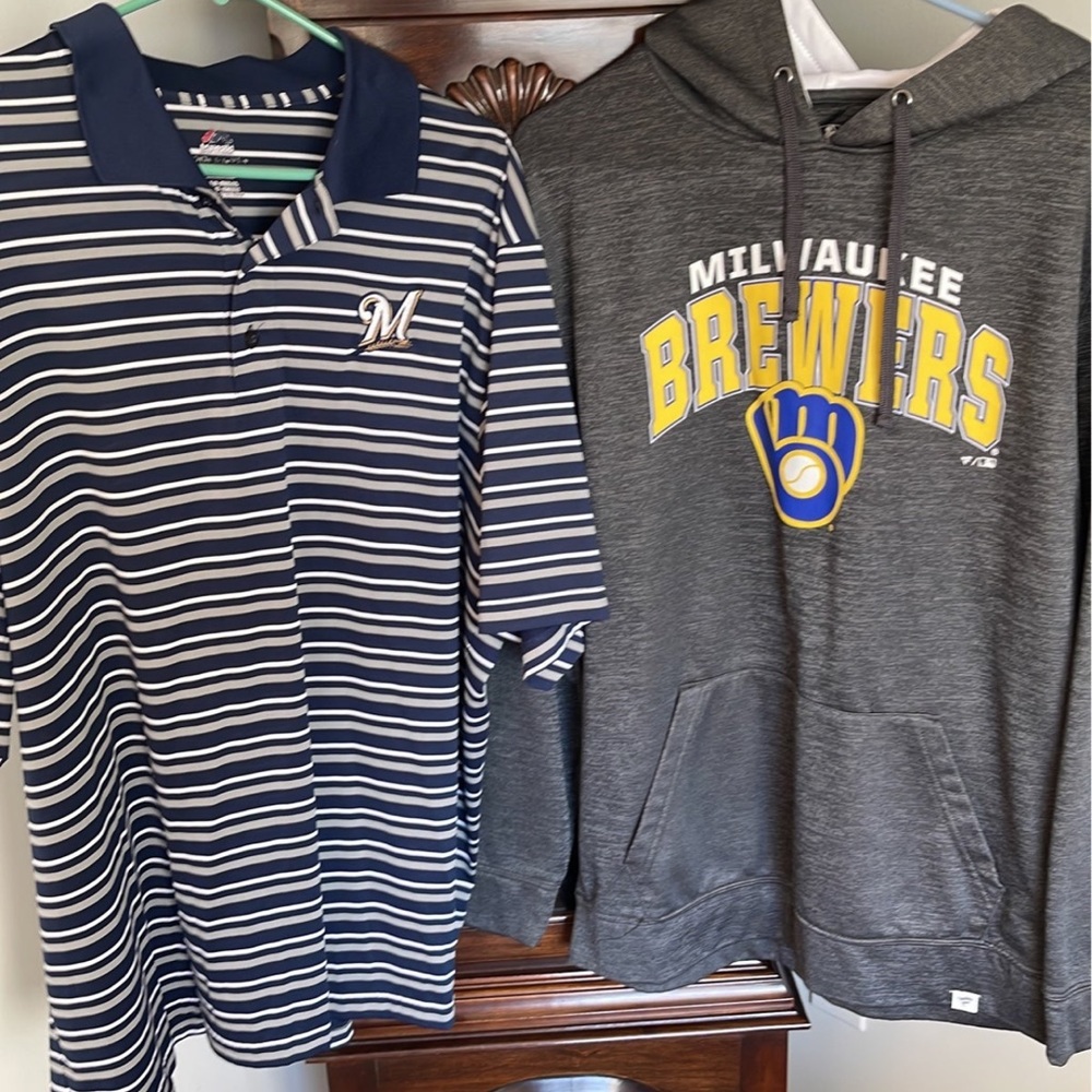 Milwaukee Brewers XL Hoodie & XXL Polo Bundle